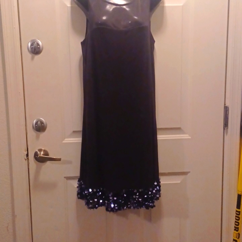 JS Boutique Lavender dress with sequence on the bottom border, medium